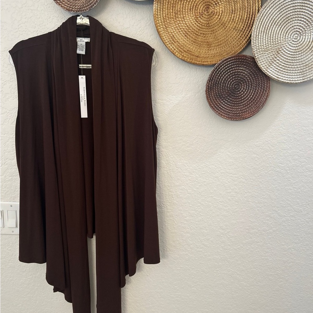 Open Front‎ Sleeveless Cardigan Vest in brown size 3X NWT